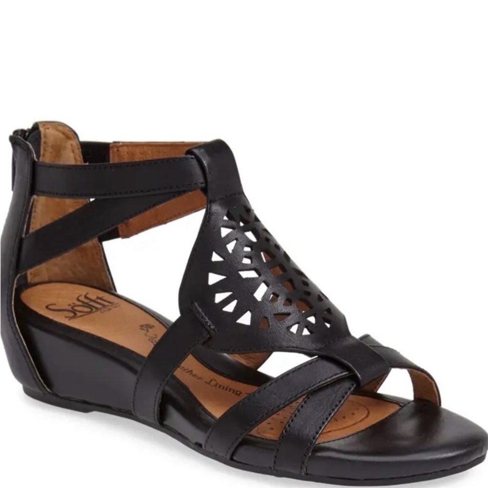 Sofft Black Leather “Breeze” Women's Sandals
